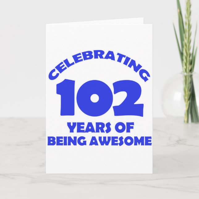Tarjeta diseños del cumpleaños de 102 años (Anverso)