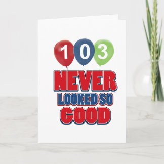 Tarjeta diseños del cumpleaños de 103 años
