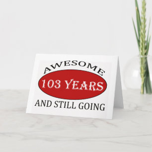 Tarjeta diseños del cumpleaños de 103 años