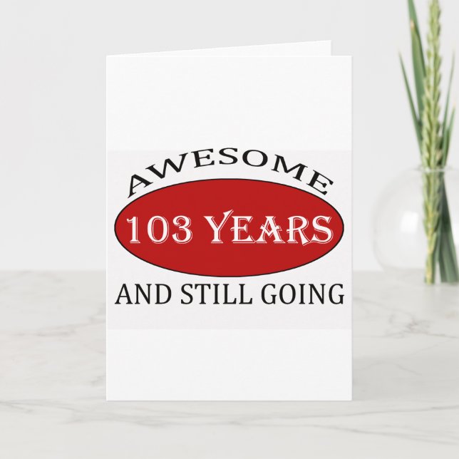 Tarjeta diseños del cumpleaños de 103 años (Anverso)