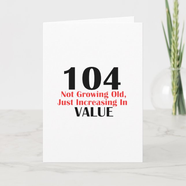Tarjeta diseños del cumpleaños de 104 años (Anverso)