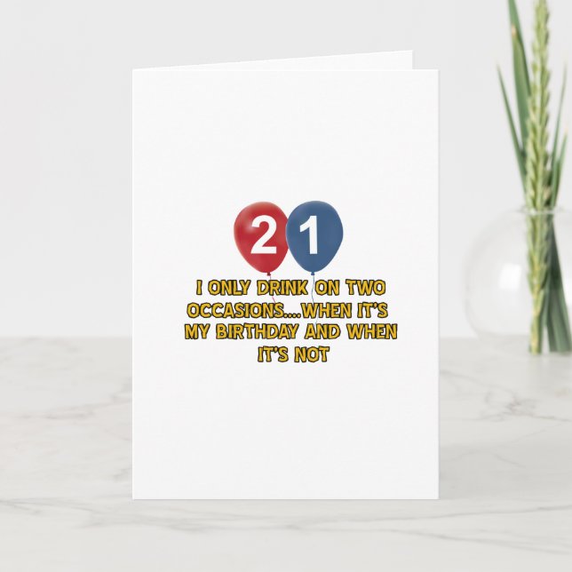 Tarjeta diseños del cumpleaños de 21 años (Anverso)