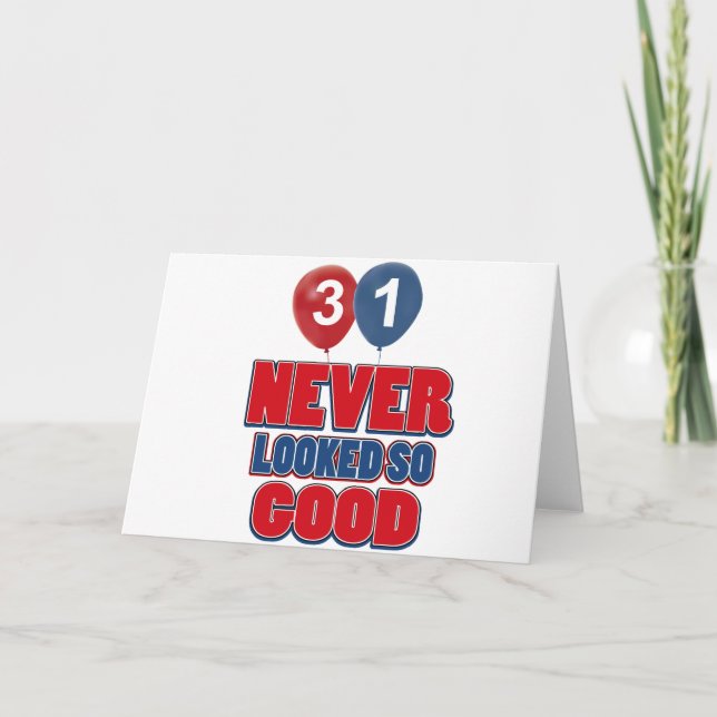 Tarjeta diseños del cumpleaños de 31 años (Anverso)