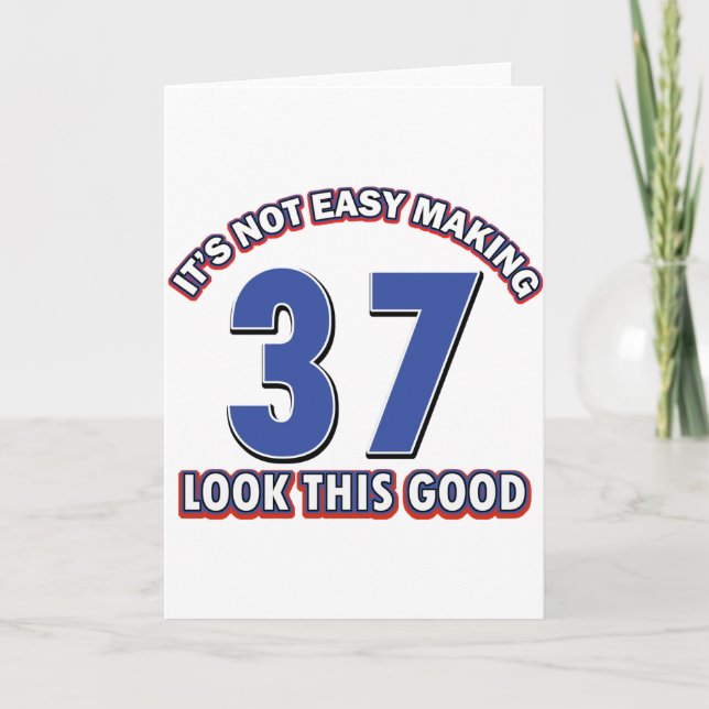 Tarjeta diseños del cumpleaños de 37 años (Anverso)
