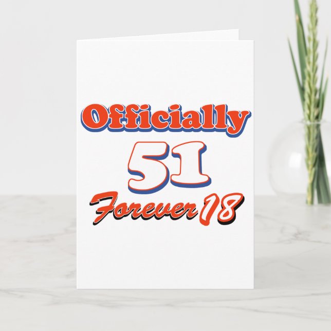 Tarjeta diseños del cumpleaños de 51 años (Anverso)