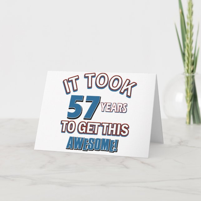Tarjeta diseños del cumpleaños de 57 años (Anverso)