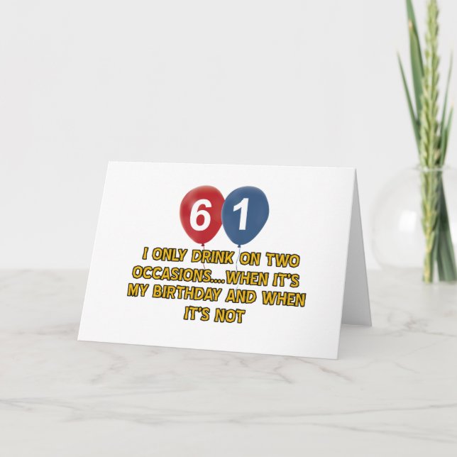 Tarjeta diseños del cumpleaños de 61 años (Anverso)