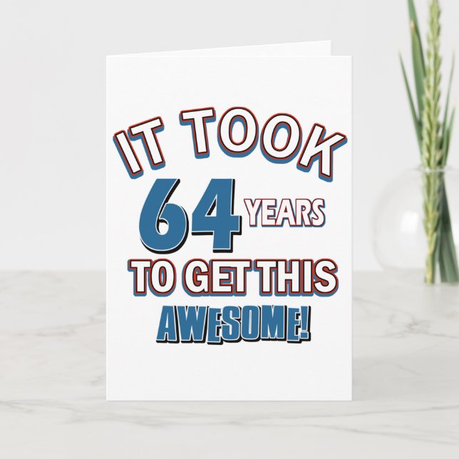 Tarjeta diseños del cumpleaños de 64 años (Anverso)