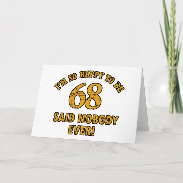 Tarjeta diseños del cumpleaños de 68 años (Anverso)