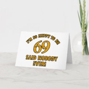 Tarjeta diseños del cumpleaños de 69 años