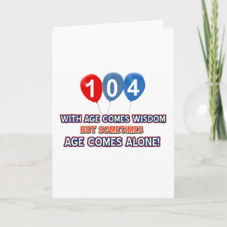 Tarjeta diseños del cumpleaños de la sabiduría de 104 años