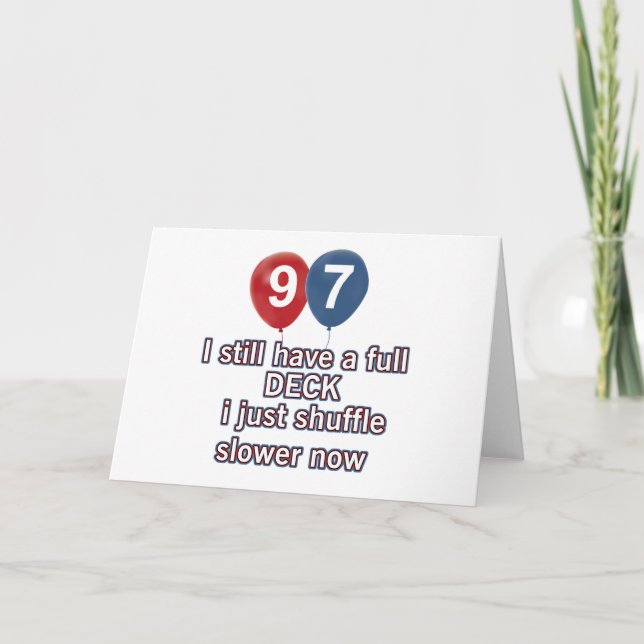 Tarjeta diseños divertidos de cumpleaños de 97 años (Anverso)