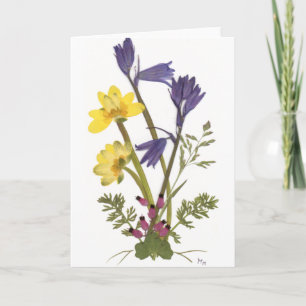 Tarjeta Diseños florales presionados
