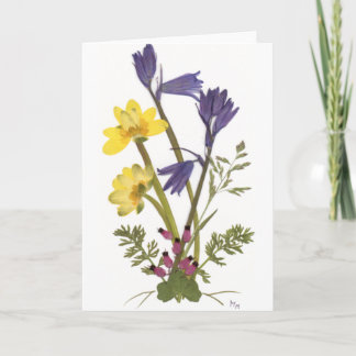 Tarjeta Diseños florales presionados