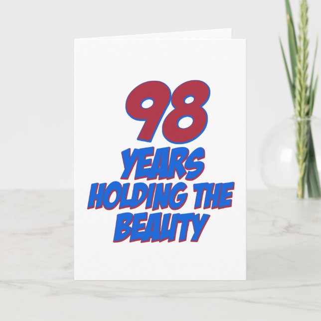 Tarjeta diseños geniales de cumpleaños de 98 años (Anverso)