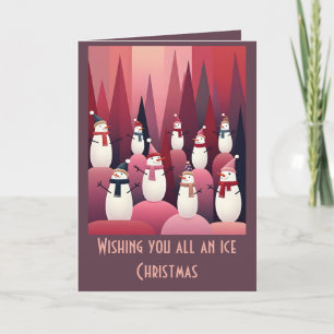 Tarjeta Diseños Kitschy de Navidad Tema Rosa Hombres de Ni