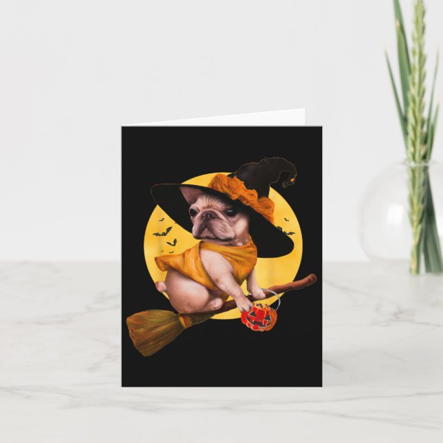 Tarjeta Disfraces de bulldog Halloween Hombres Mujeres Niñ (Anverso)