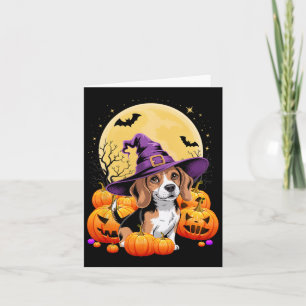 Tarjeta Disfraces De Calabaza De Perro Beagle De Halloween