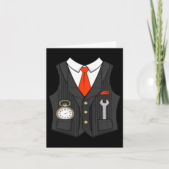 Tarjeta Disfraces De Conductor De Tren De Halloween Para N (Anverso)