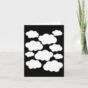 Tarjeta Disfraces de Halloween con nubes blancas