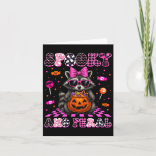 Tarjeta Disfraces De Halloween De Raccona Cuta Fantástica