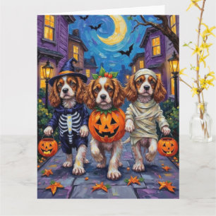 Tarjeta Disfraces de Halloween del Cavalier King Charles S