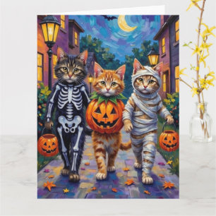 Tarjeta Disfraces de Halloween para gatos siberianos hacie