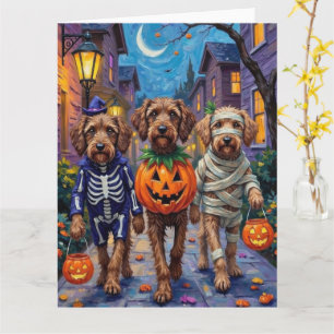 Tarjeta Disfraces de Halloween para Griffon de pelo duro a