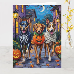 Tarjeta Disfraces de Halloween para lobos irlandeses en bu