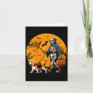 Tarjeta Disfraces de Halloween para mujeres Perro Esquelet