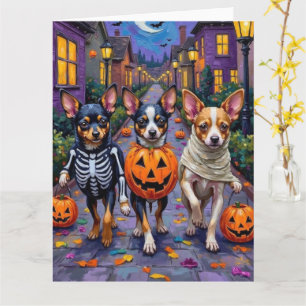 Tarjeta Disfraces de Halloween para perros Papillon hacien