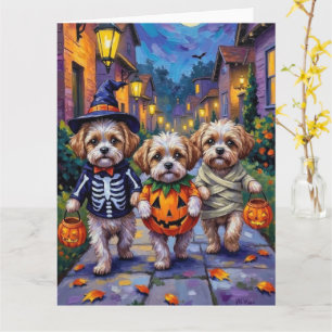 Tarjeta Disfraces de Halloween para perros Shih Tzu hacien