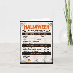 Tarjeta Disfraces divertidos de Halloween para solicitud d