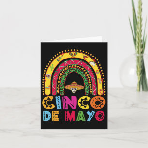 Tarjeta Disfraz de arcoíris de la fiesta mexicana Cinco De