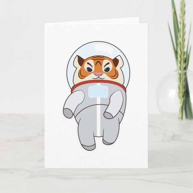Tarjeta Disfraz de astronauta de tigre (Anverso)
