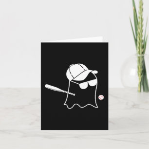 Tarjeta Disfraz de béisbol de fantasma divertido de Hallow