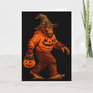 Tarjeta Disfraz de Bigfoot Halloween Truco o Regalo Sasqua