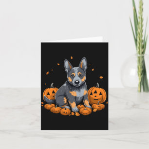 Tarjeta Disfraz de Blue Heeler de calabaza Perro de ganado
