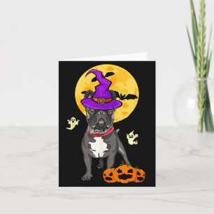 Tarjeta Disfraz de Bruja de Halloween para Bulldog Francés