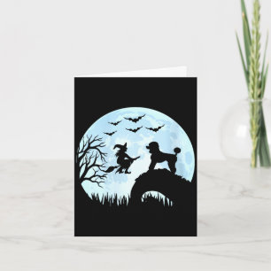 Tarjeta Disfraz de bruja de Halloween para mujer caniche
