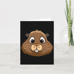 Tarjeta Disfraz de cabeza de roedor del Día de la Marmota