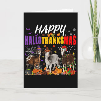 Tarjeta Disfraz de cabras divertidas momia peregrino Santa