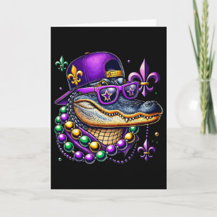 Tarjeta Disfraz de caimán Mardigator Mardi Gras para hombr