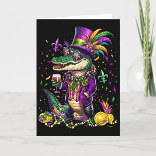 Tarjeta Disfraz de caimán Mardigator Mardi Gras para hombr