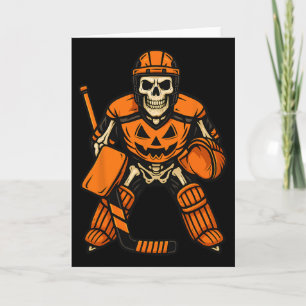 Tarjeta Disfraz de calabaza de portero esqueleto de Hallow