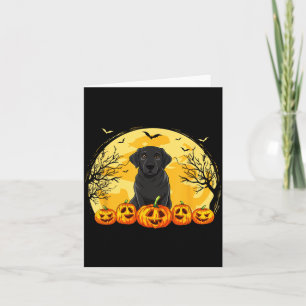Tarjeta Disfraz de calabazas de perro Labrador negro para