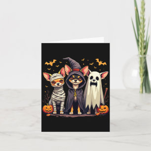 Tarjeta Disfraz de Chihuahua para Halloween Momia Bruja Pe