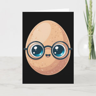 Tarjeta Disfraz de comida divertida de huevo bueno para pr