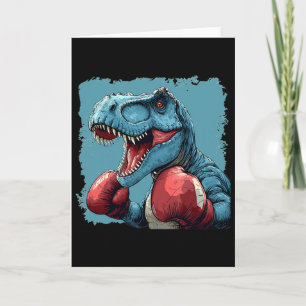 Tarjeta Disfraz de Dinosaurio Boxeador para Amantes del Bo