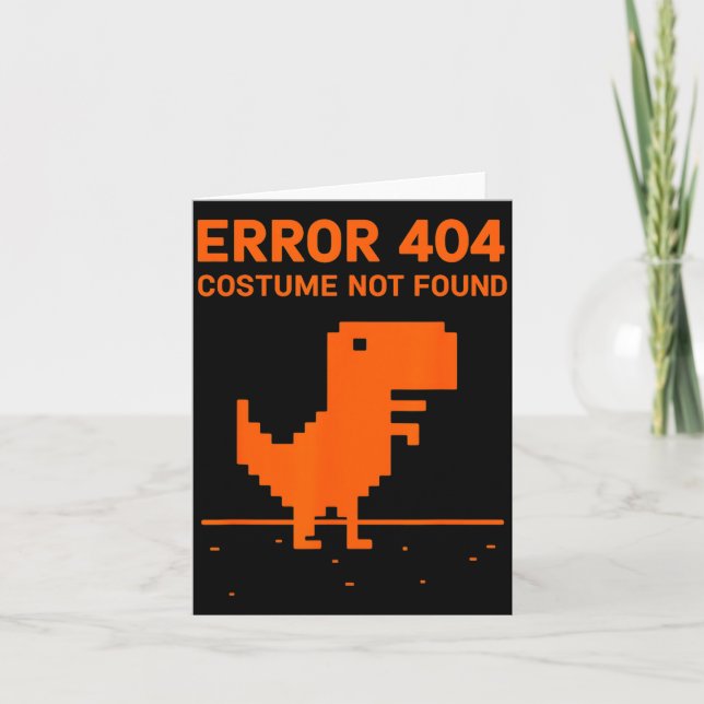 Tarjeta Disfraz de Error 404 No Encontrado Divertido Progr (Anverso)